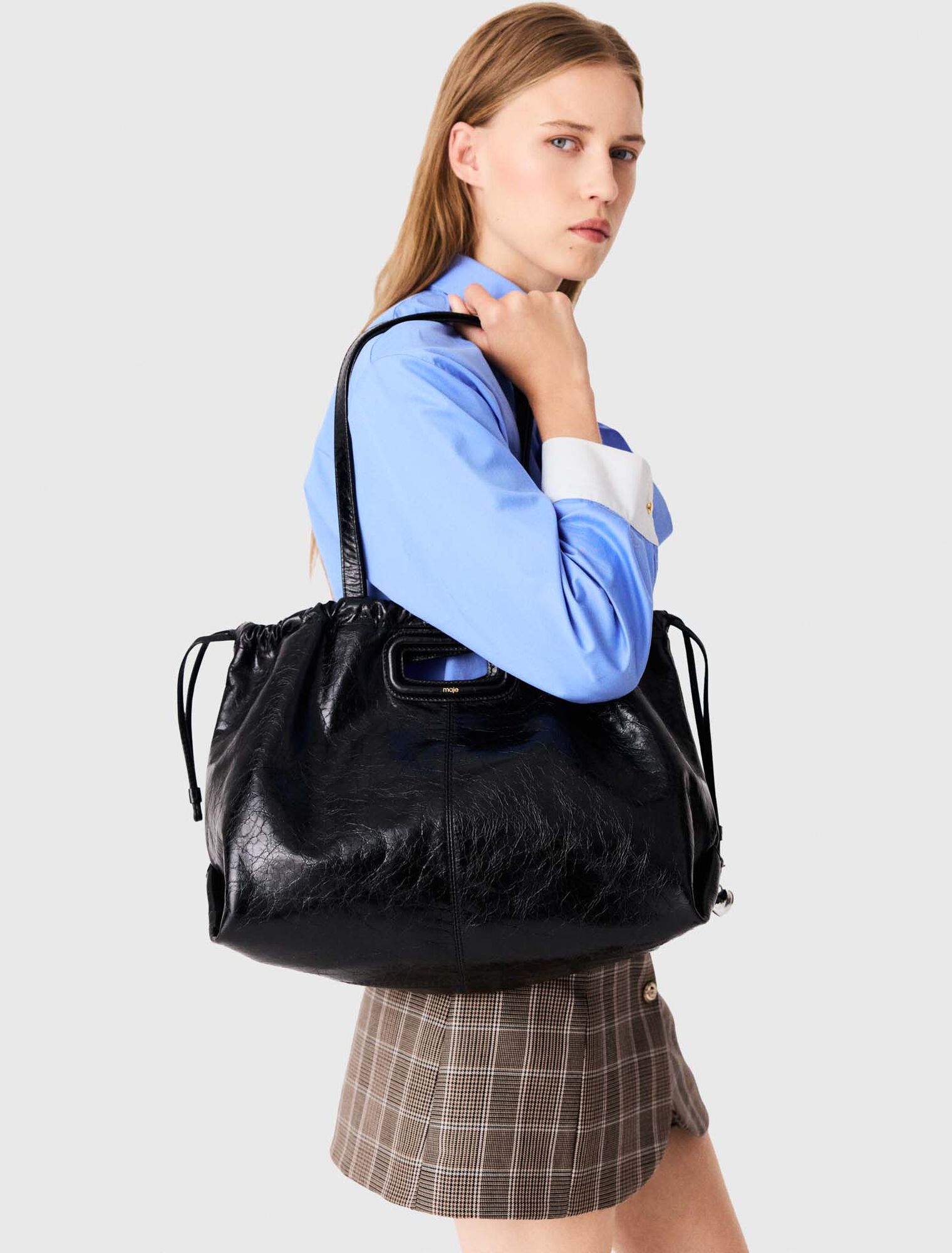 Sac M Tote en cuir craquel&eacute;
