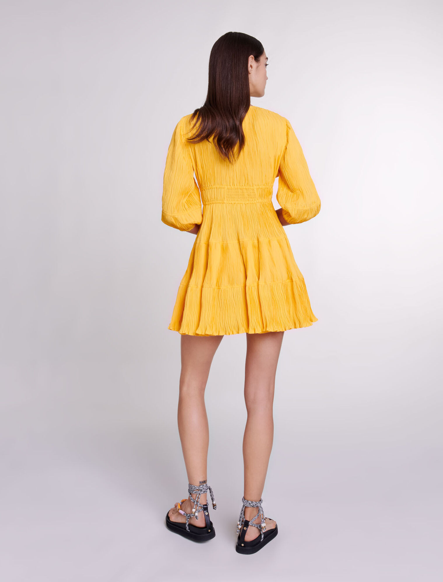 Robe courte froncée
