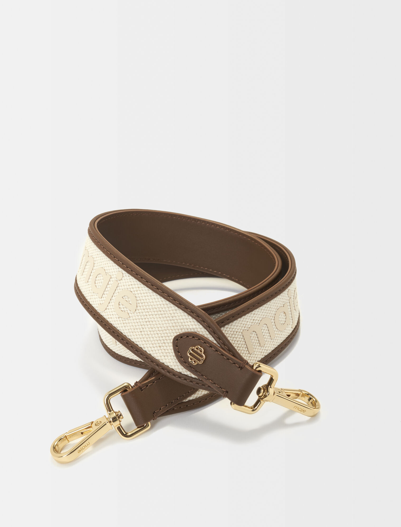 Leather and material mix shoulder strap