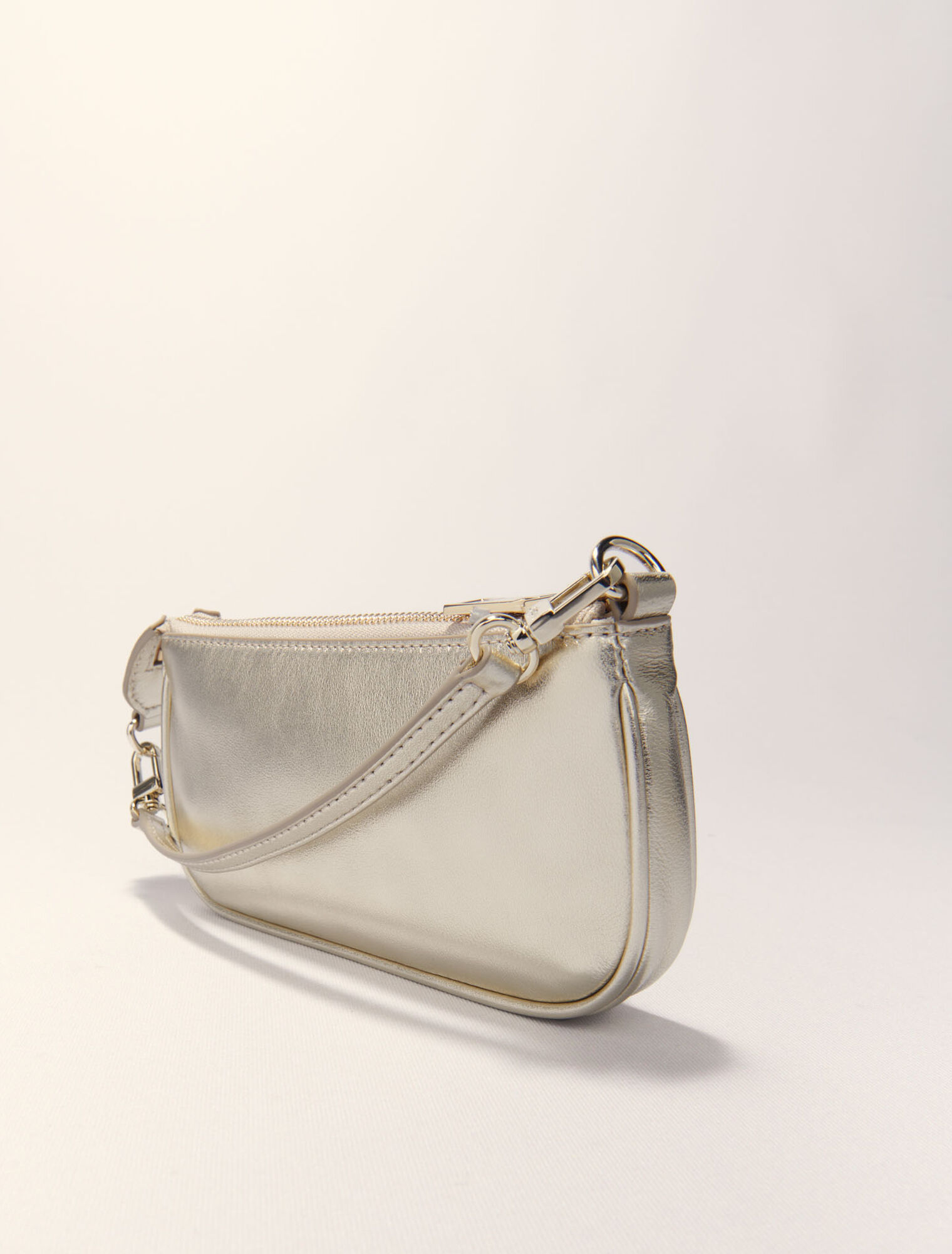 Metallic leather Sarah clutch bag