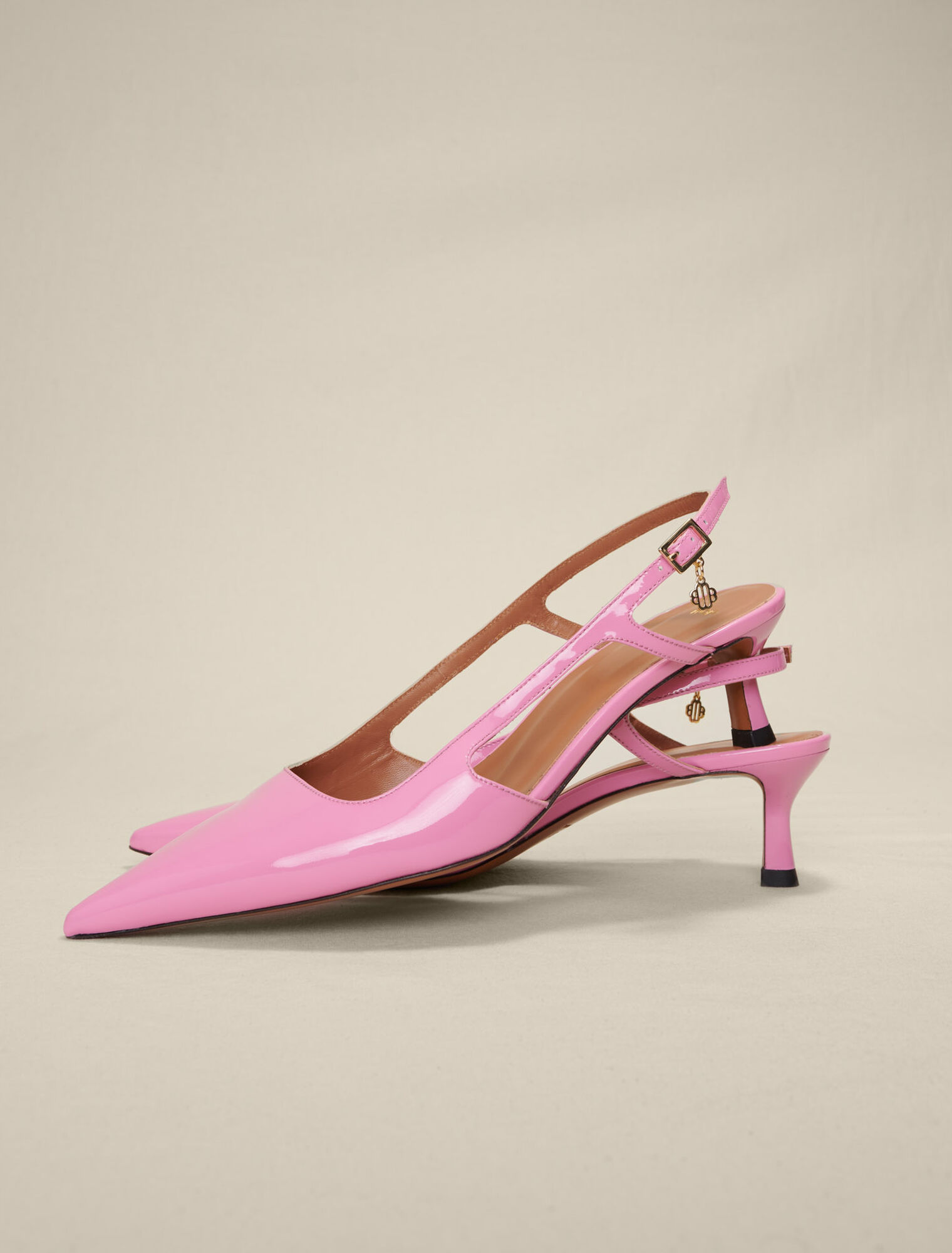 Lacquered pink heels