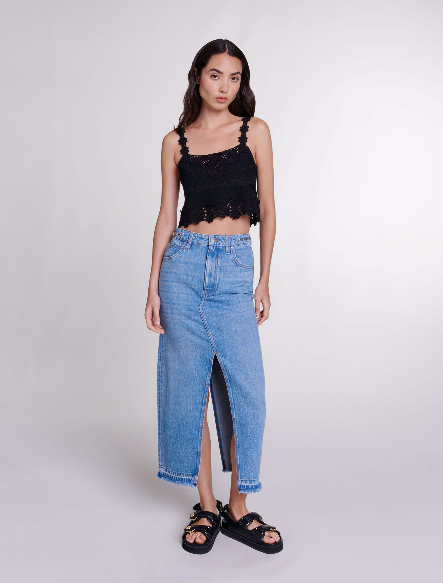 Jupe longue en denim