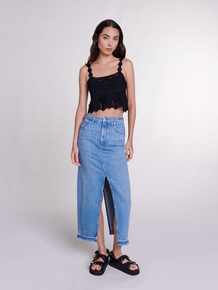 Jupe longue en denim