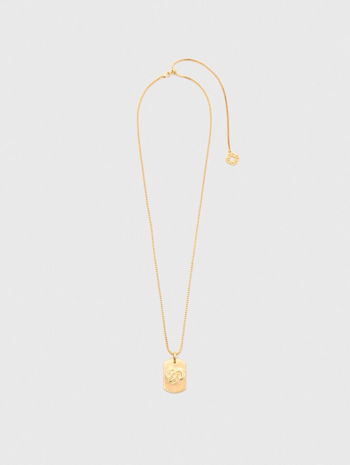 Collier plaque signe du zodiaque