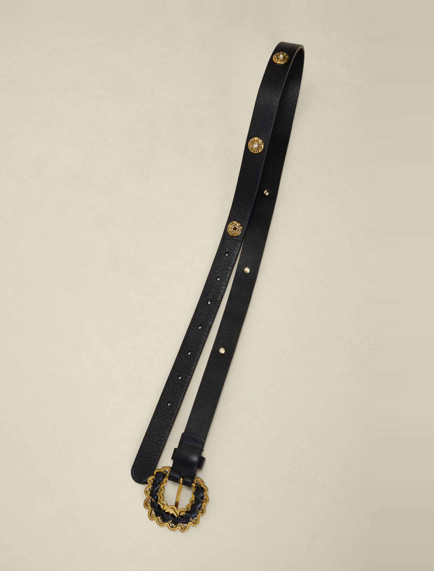 Ceinture en cuir ornée de strass
