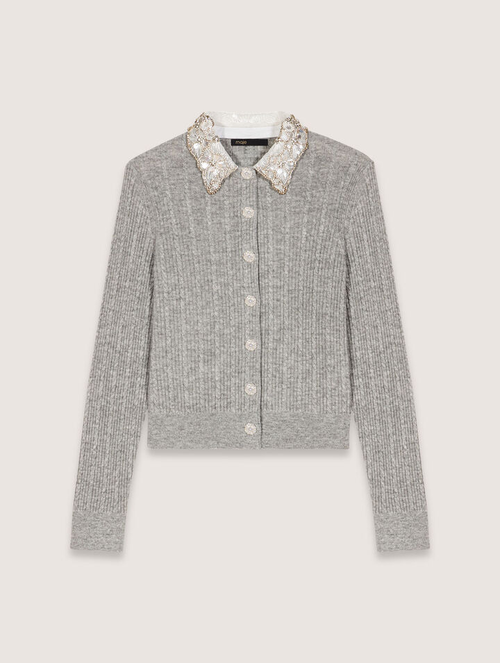 Cardigan à col bijoux