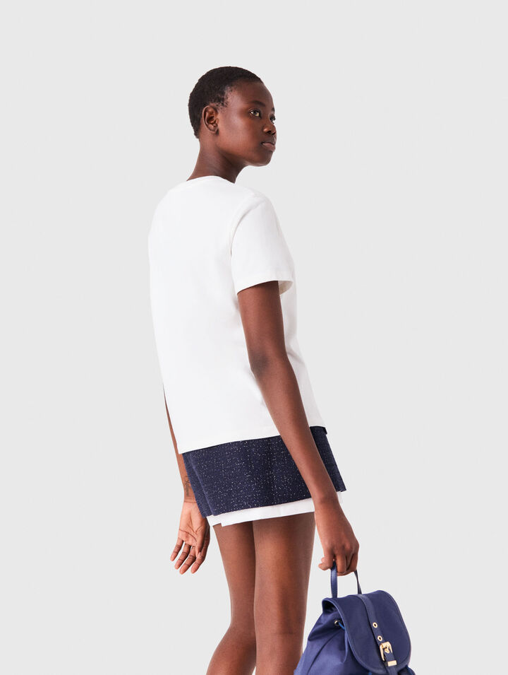 T-shirt with small embroidered logo