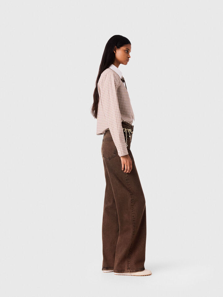 Jean bootcut avec cha&icirc;ne