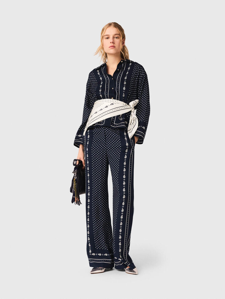 Pantalon fluide imprim&eacute;