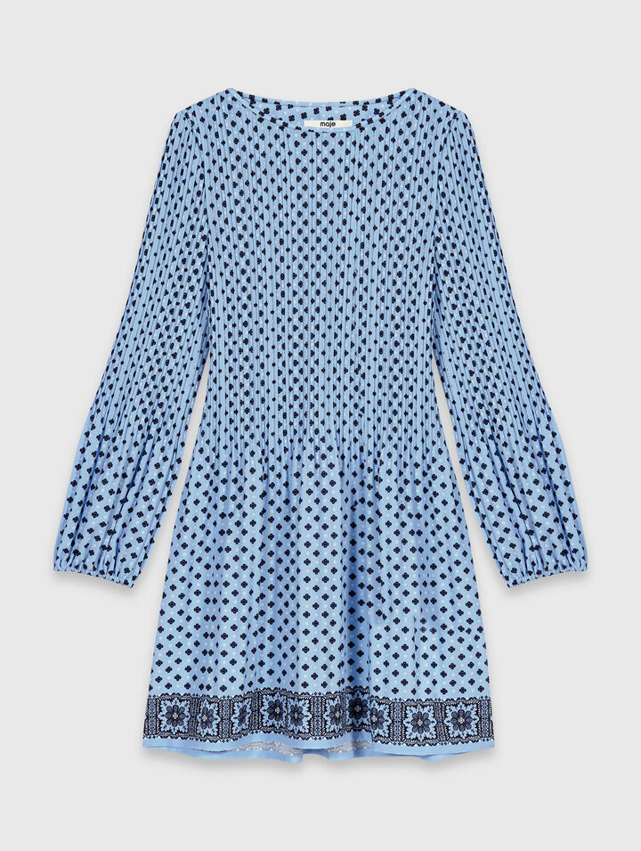 Patterned pleated dress