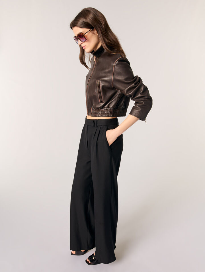 Wide-leg suit trousers