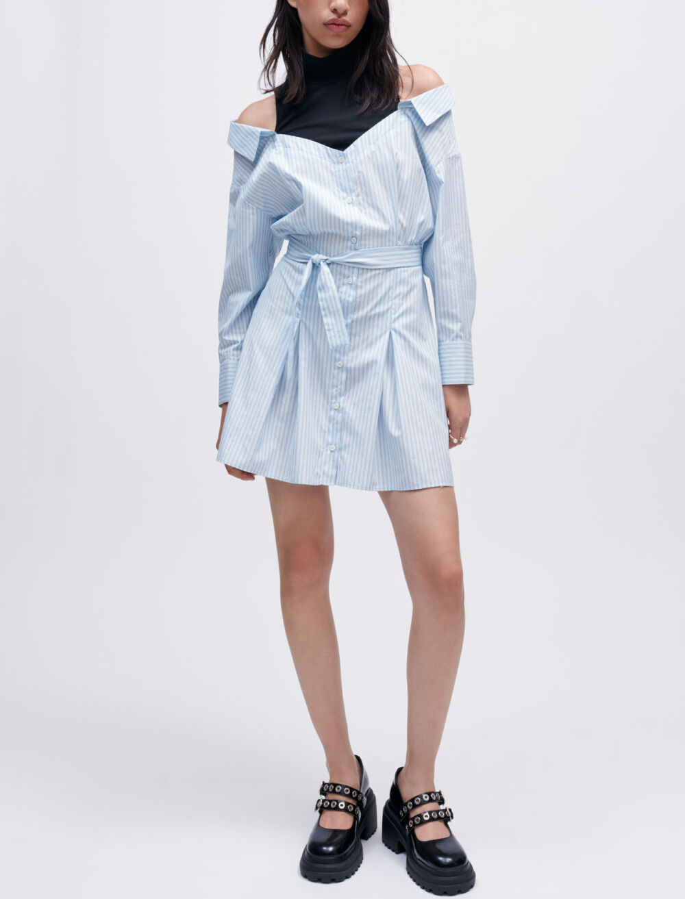 Robe chemisier rayures outlet
