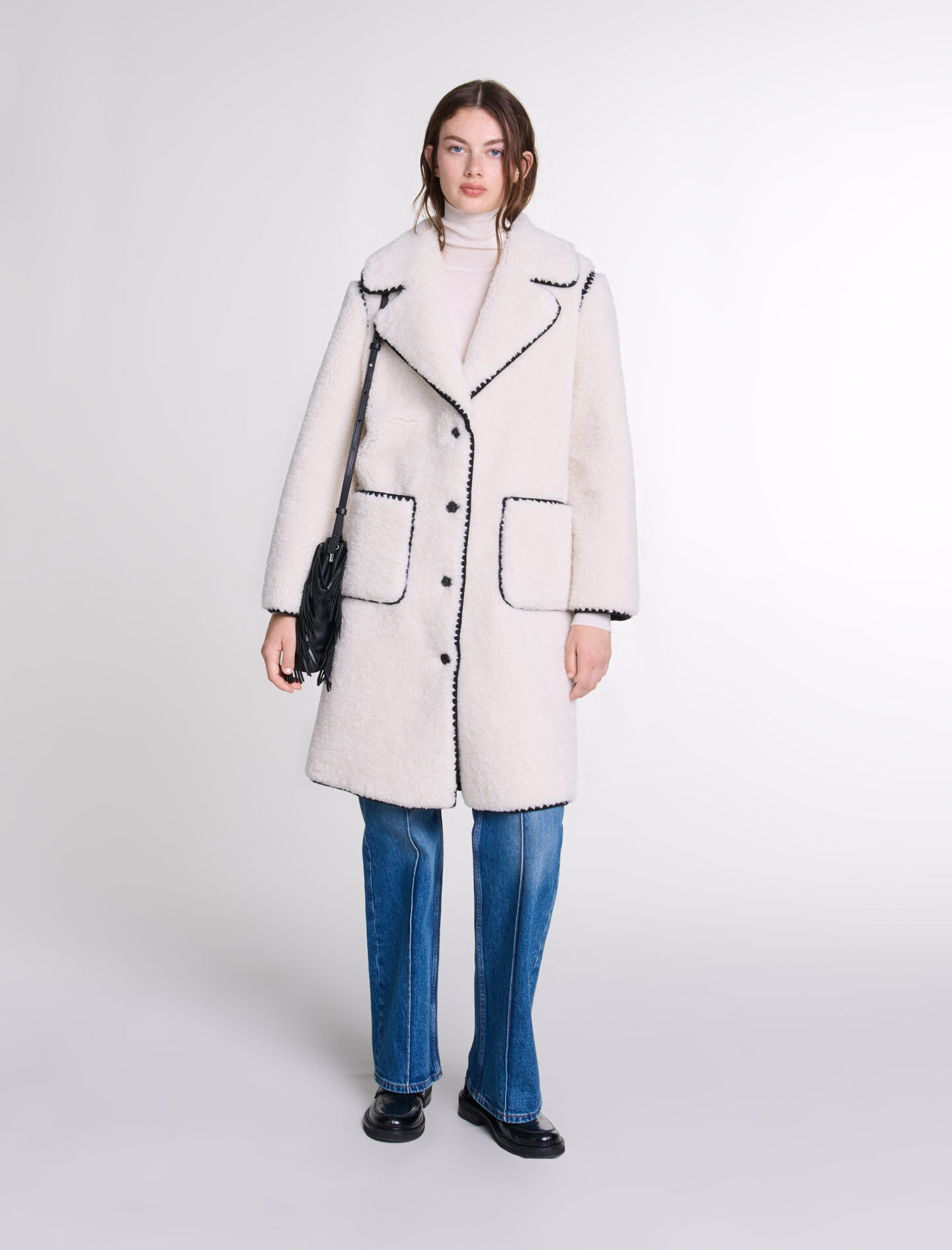 Mid length fleece coat