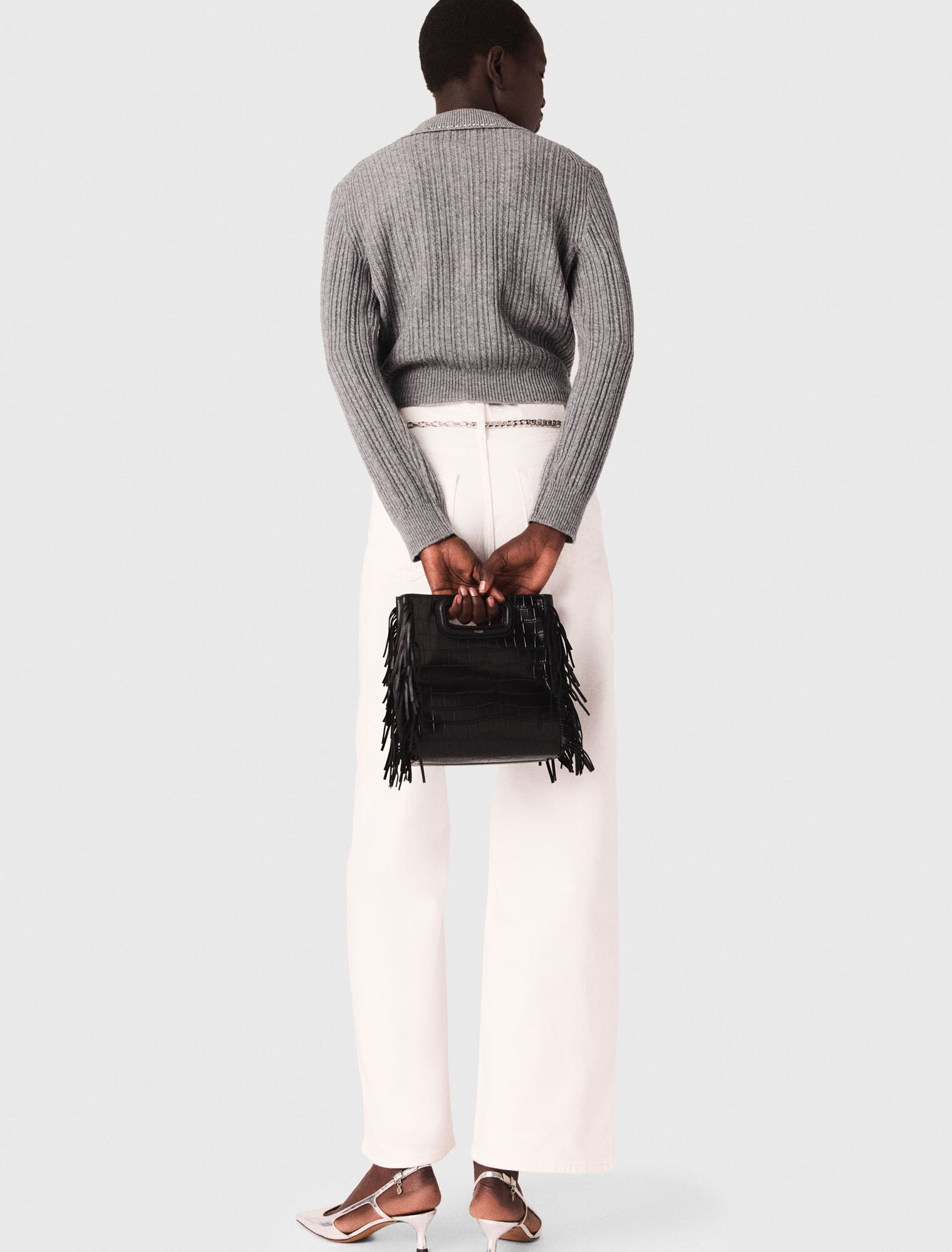 M bag in crocodile-effect leather