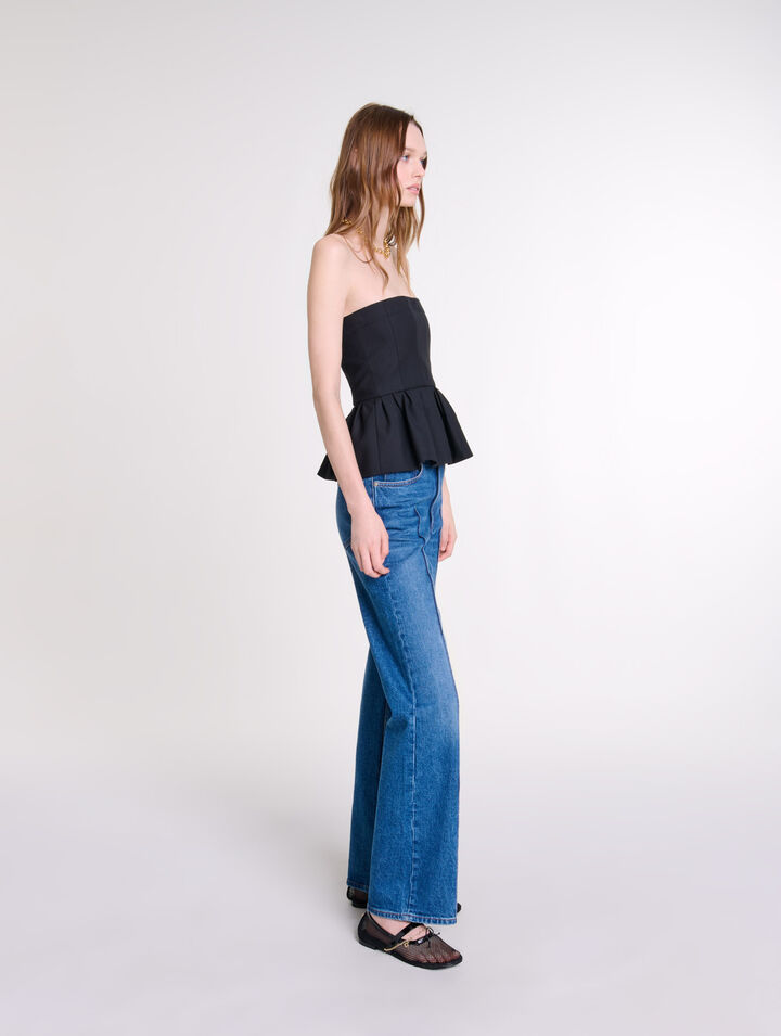 Top bustier &agrave; basque