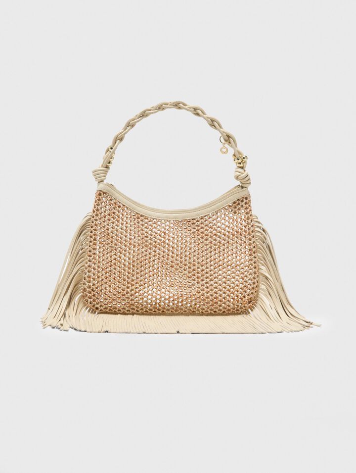 Sac hobo en mesh &agrave; franges