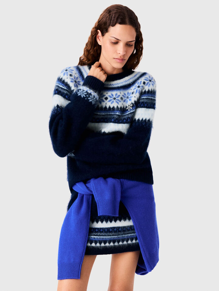 Jacquard knit sweater