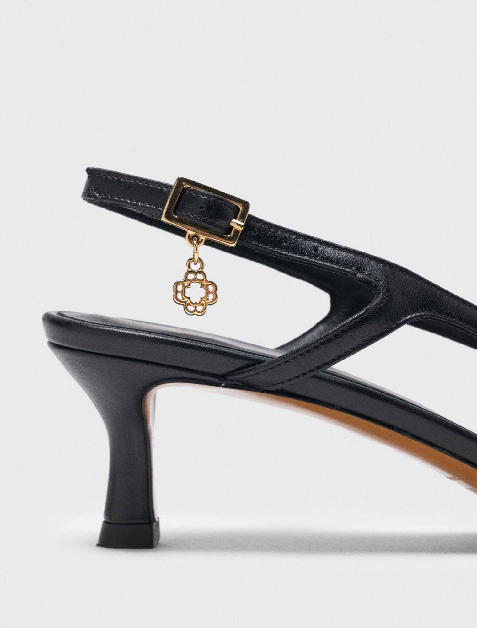 Escarpins slingback en cuir lisse