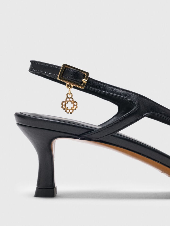 Escarpins slingback en cuir lisse