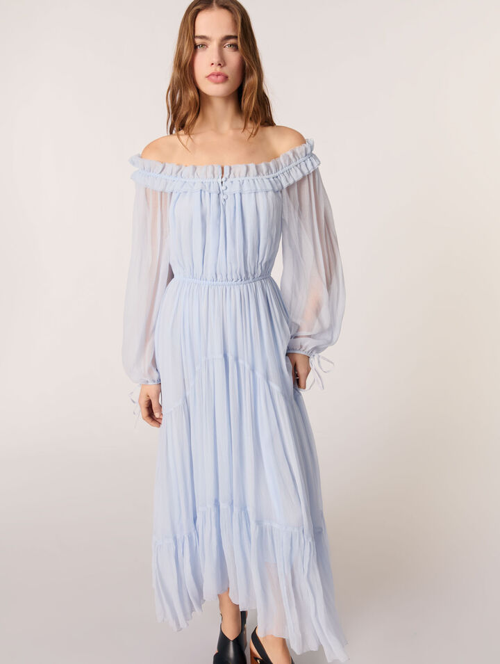 Robe longue en mousseline