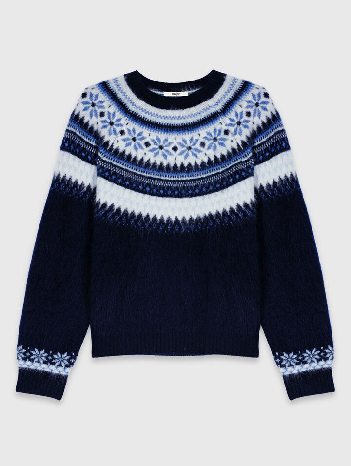 Jacquard knit sweater