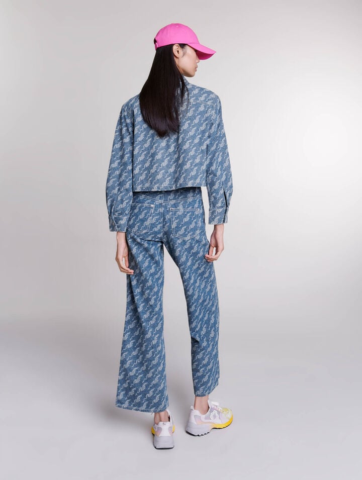 Jean large à motifs