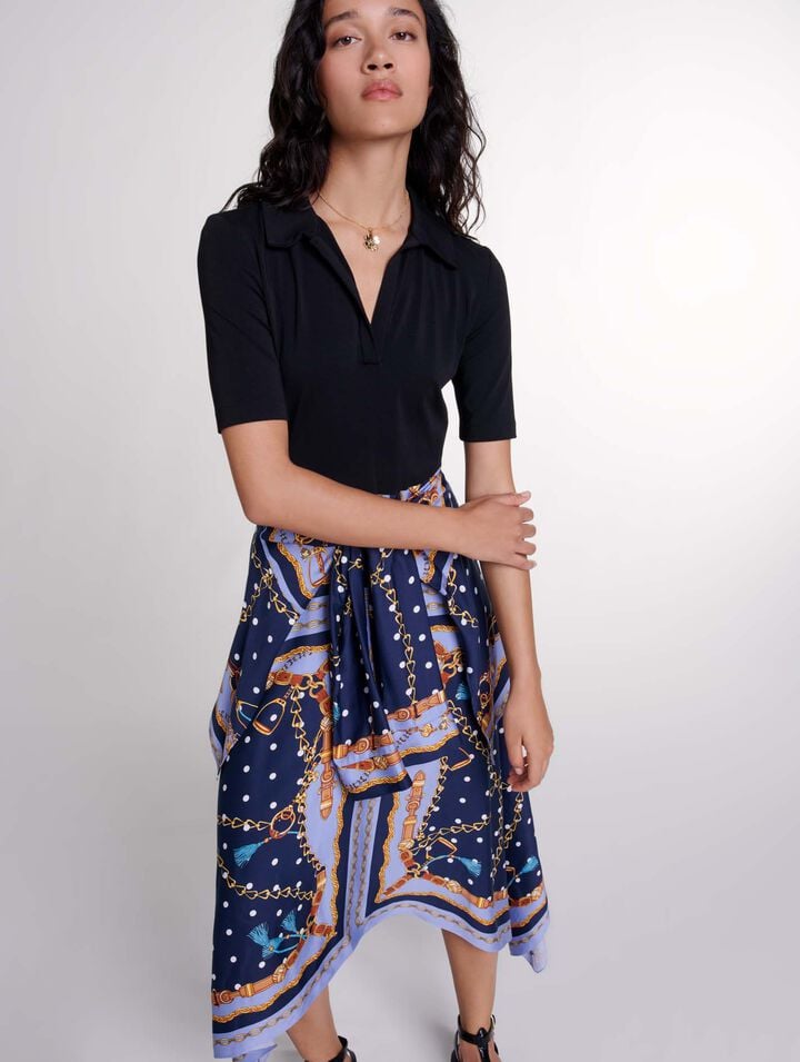 Robe trompe-l'œil imprimée 