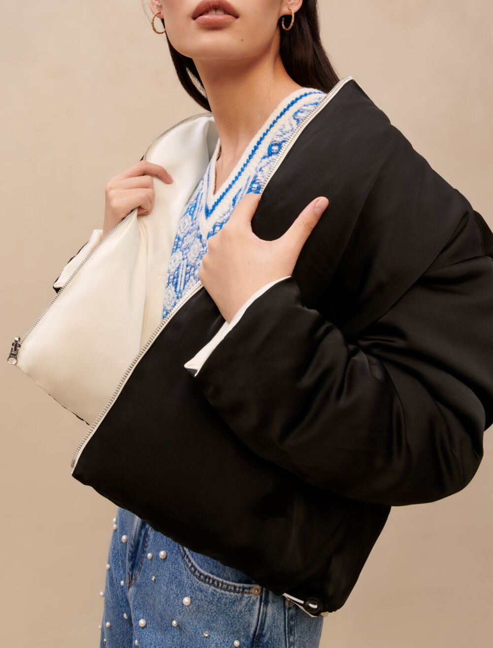 Reversible bomber White For Women | Maje