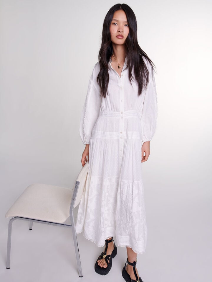 Robe longue en patchwork de coton