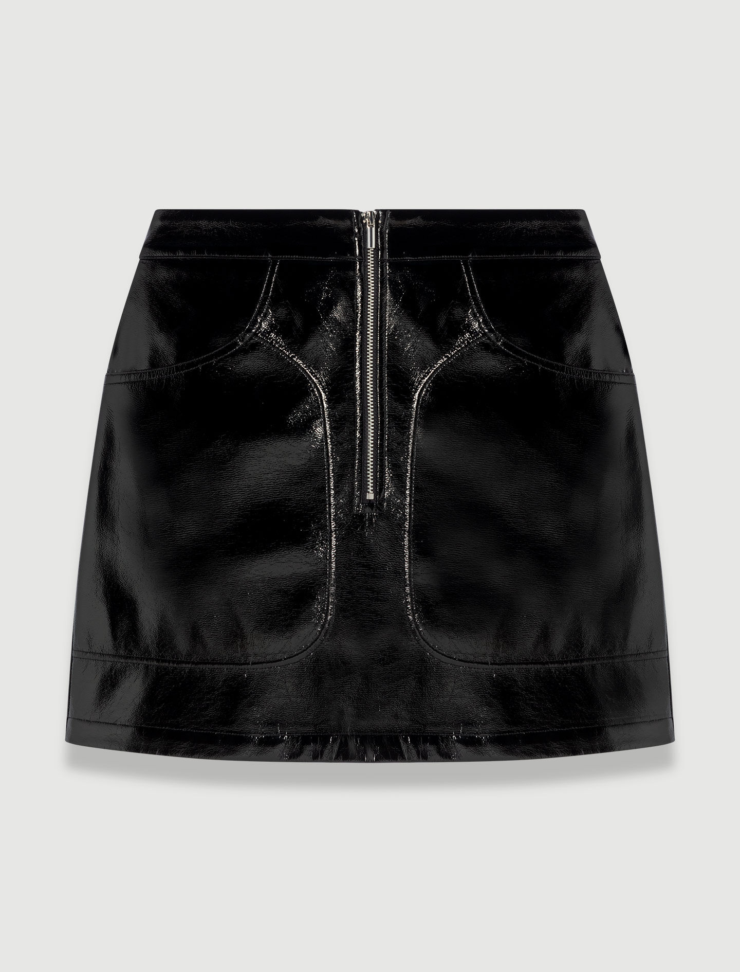 Short vinyl skirt Black / Gray For Women | Maje