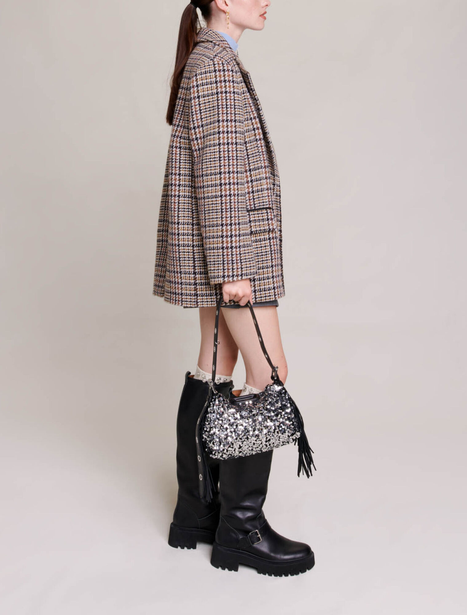 Short checked jacket