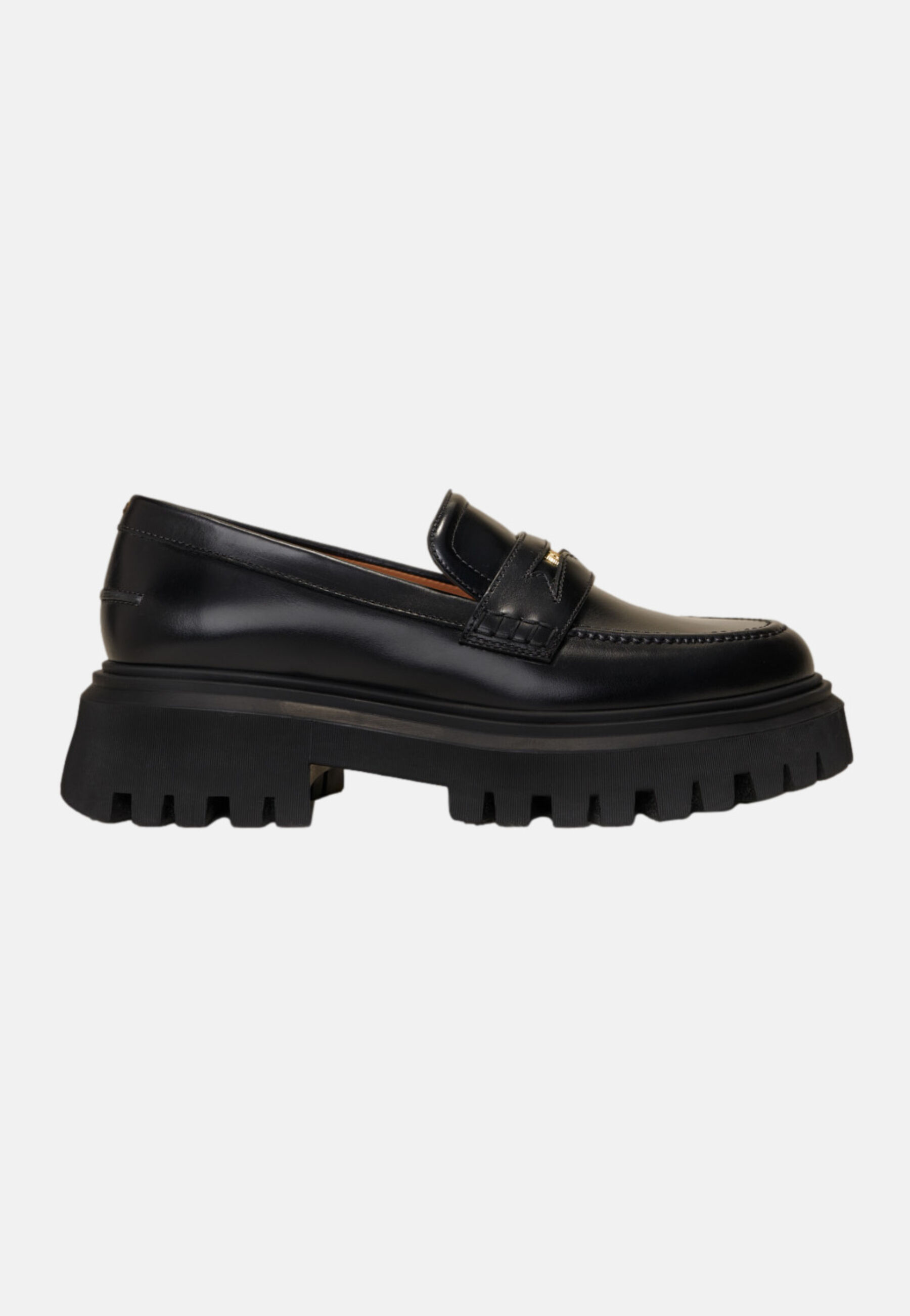 Leather platform loafers