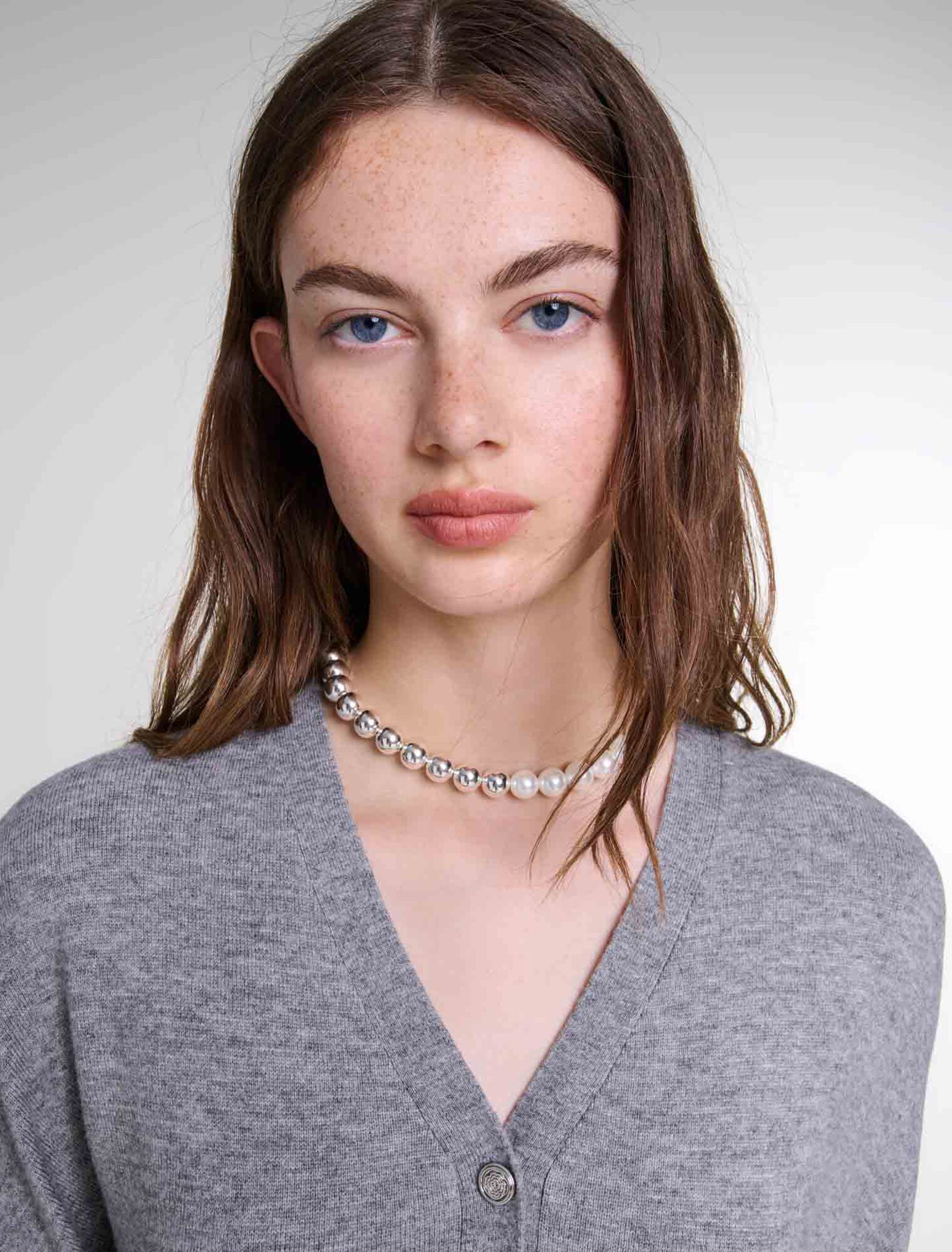 Collier chocker en mix de perles