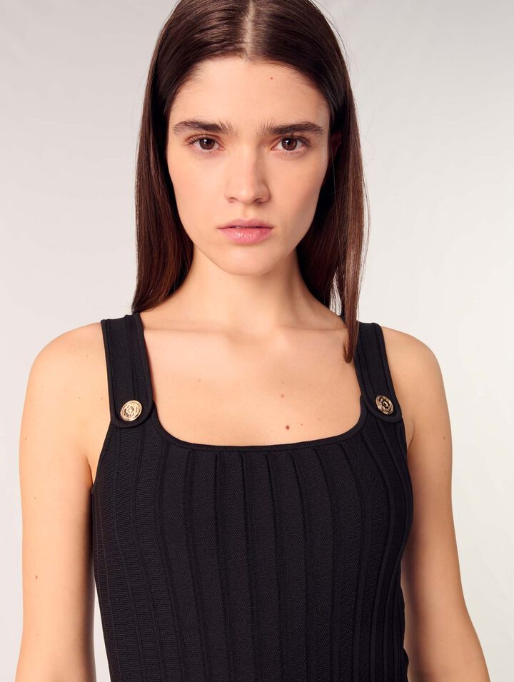 Robe midi en maille plissée