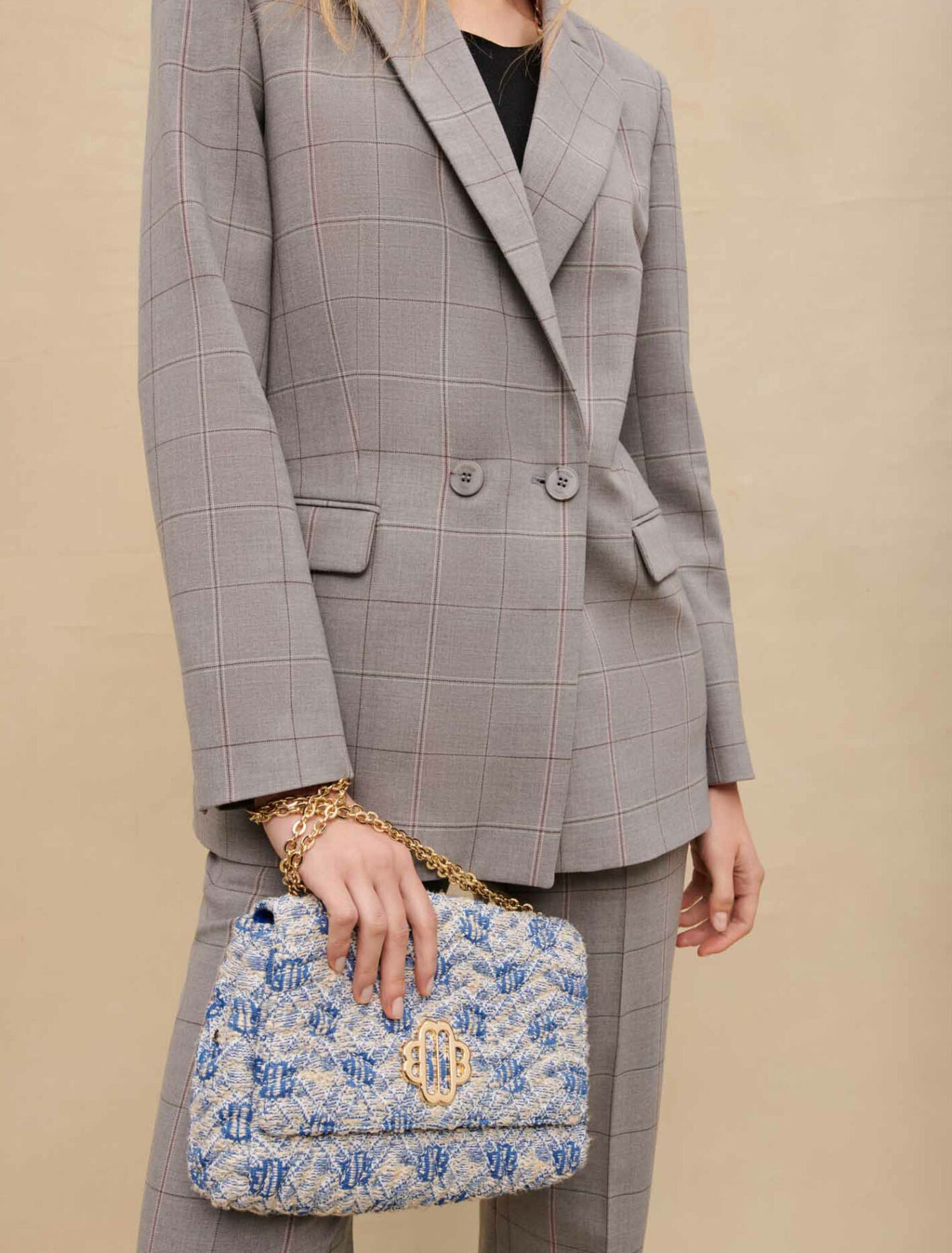 Grey checked tailored jacket