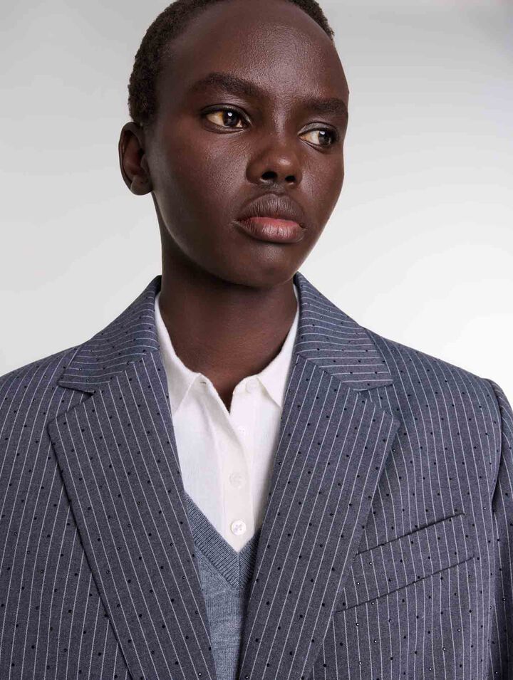 Veste de tailleur strassée