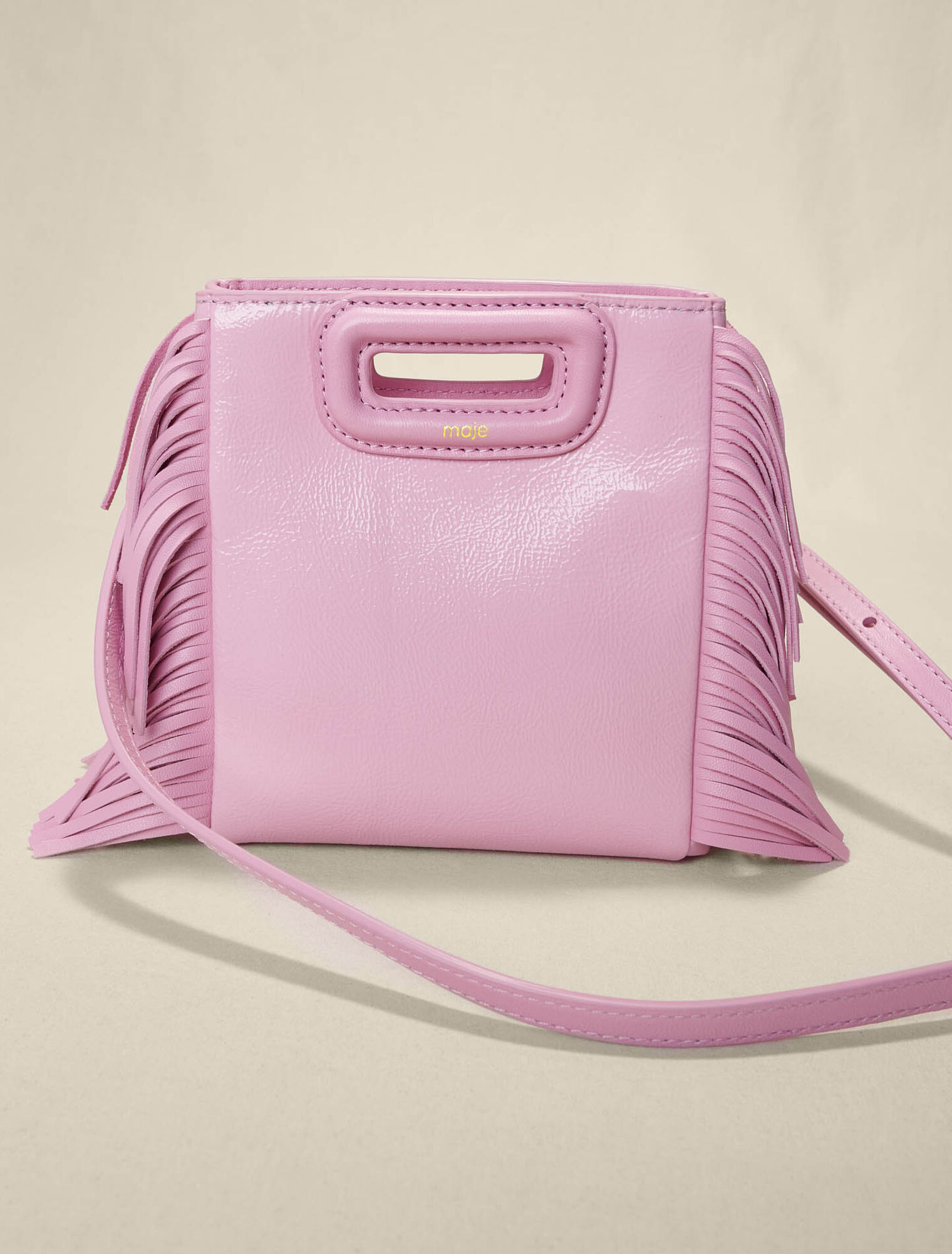 Pink leather mini M bag