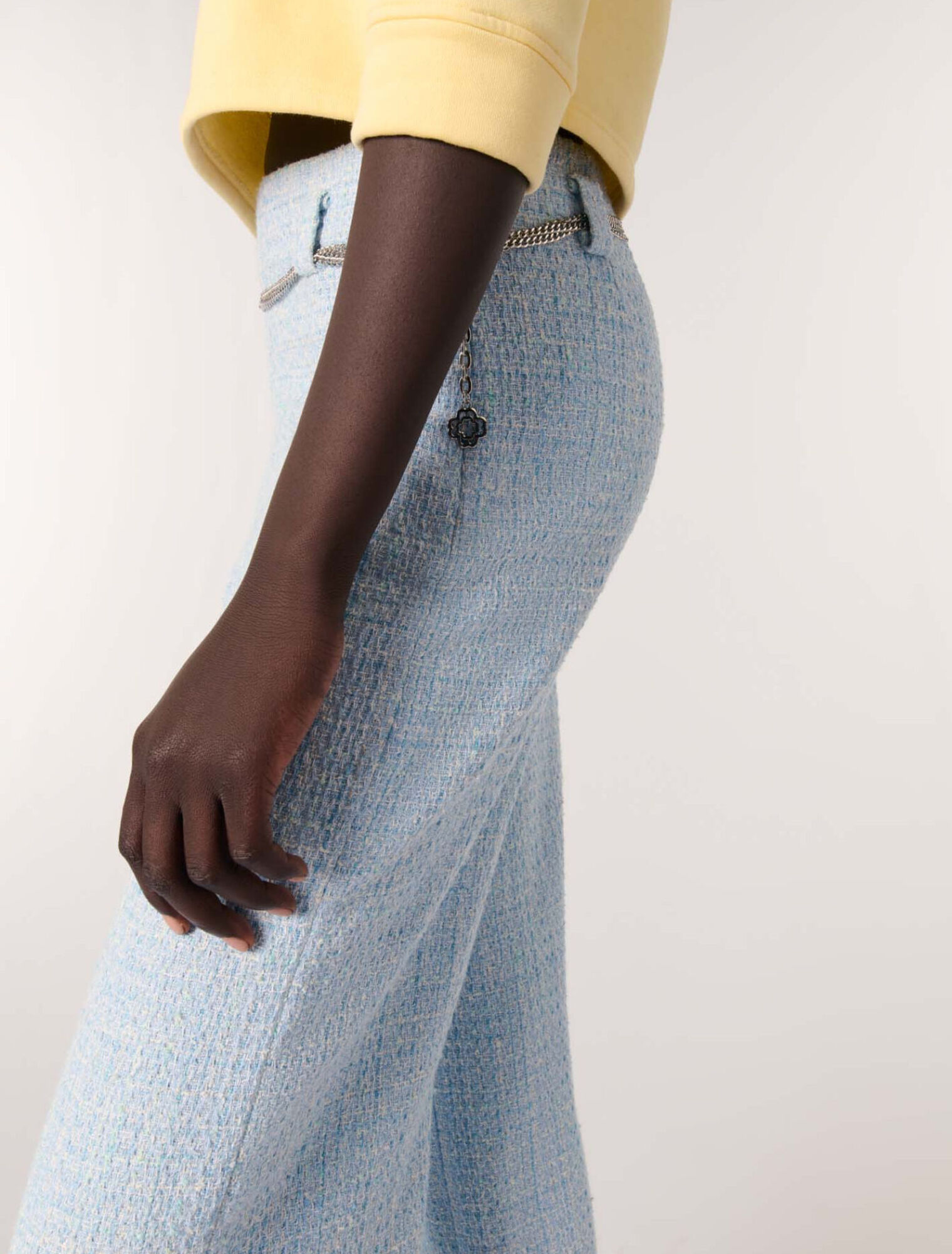 Pantalon en tweed avec ceinture