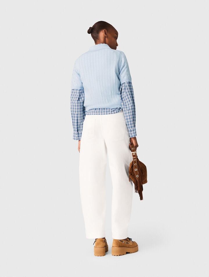 Cropped sweater with rhinestones