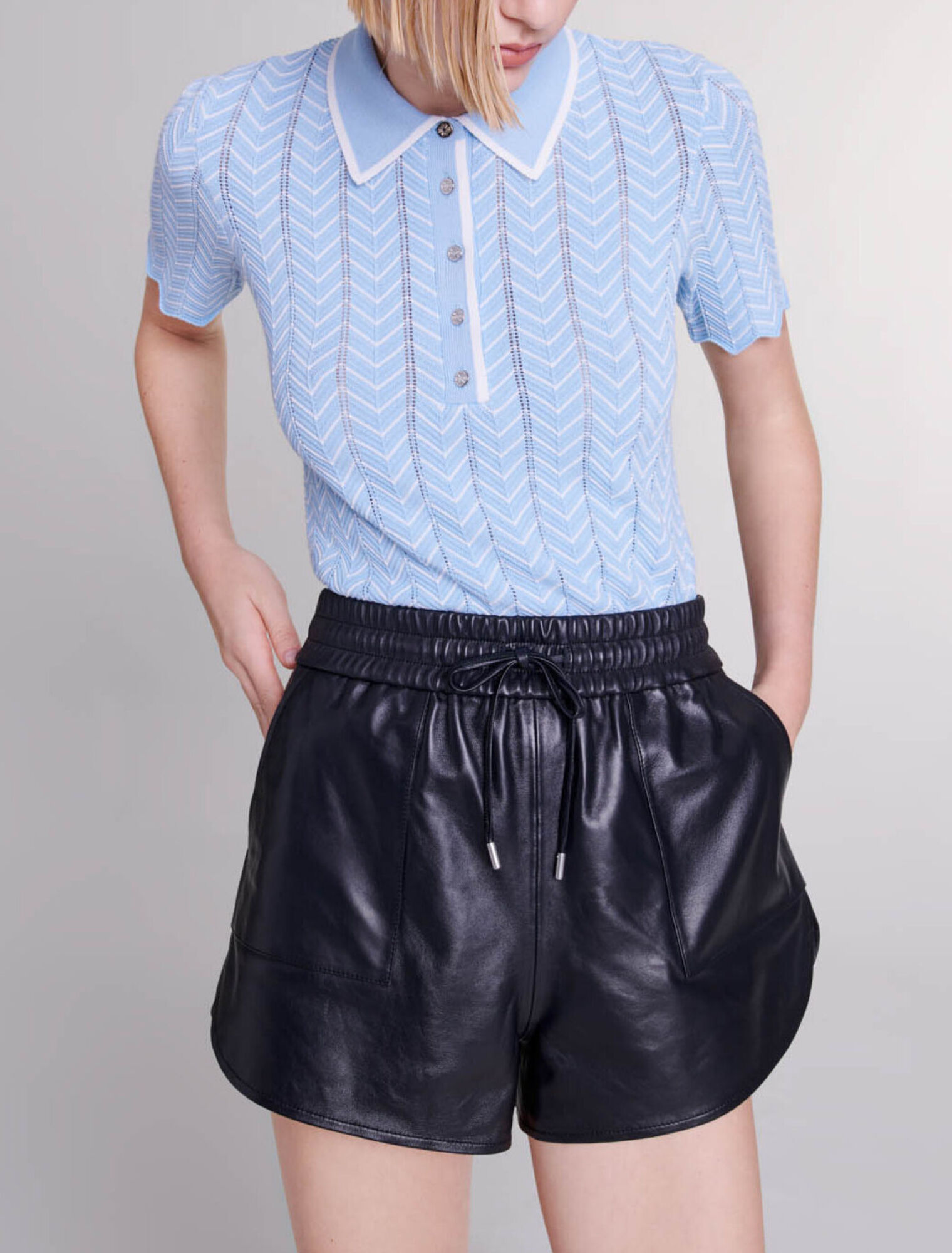 Leather shorts
