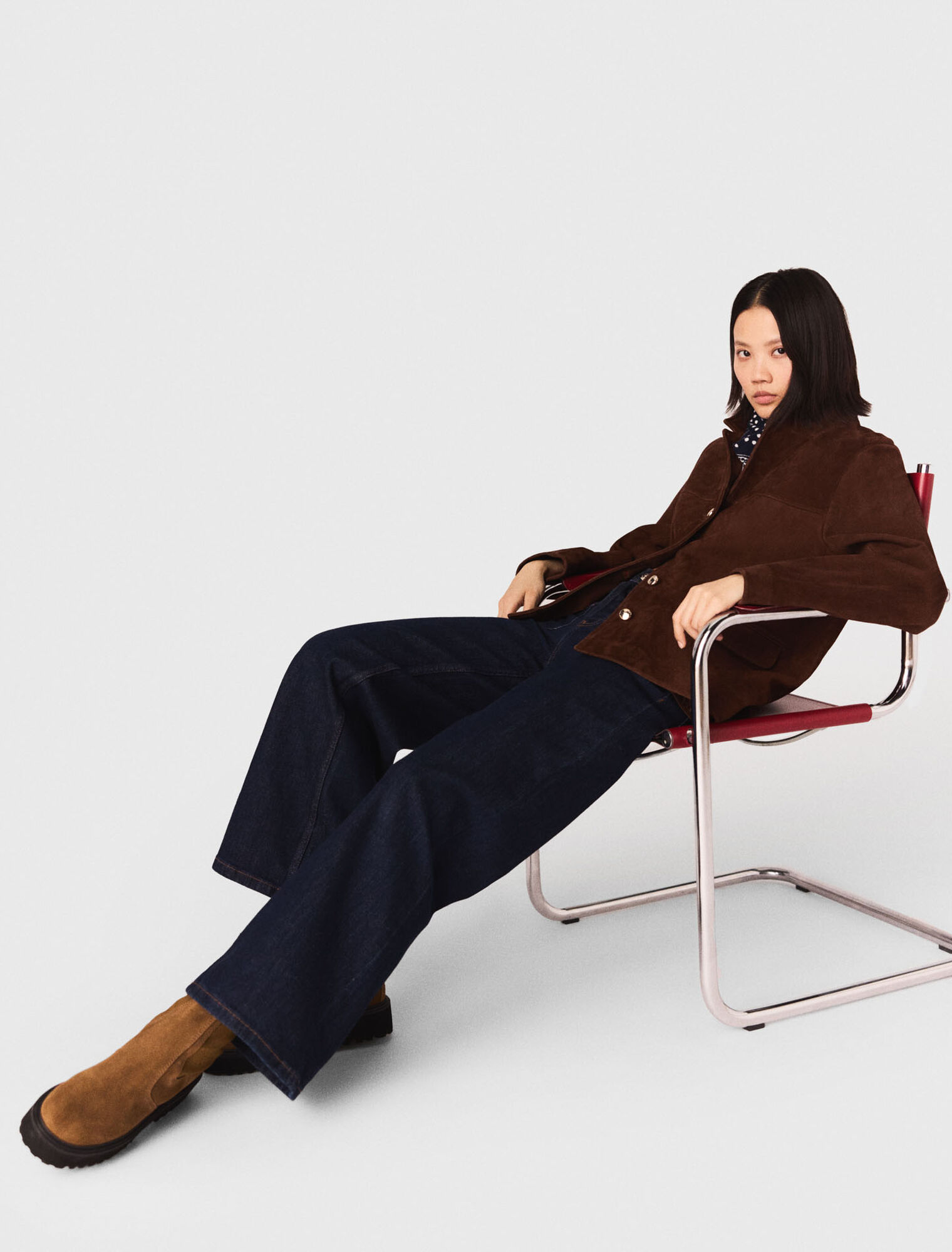 Jean large avec poches plaquées