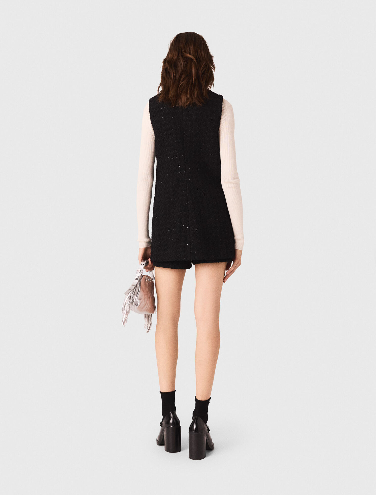Combishort en tweed avec strass