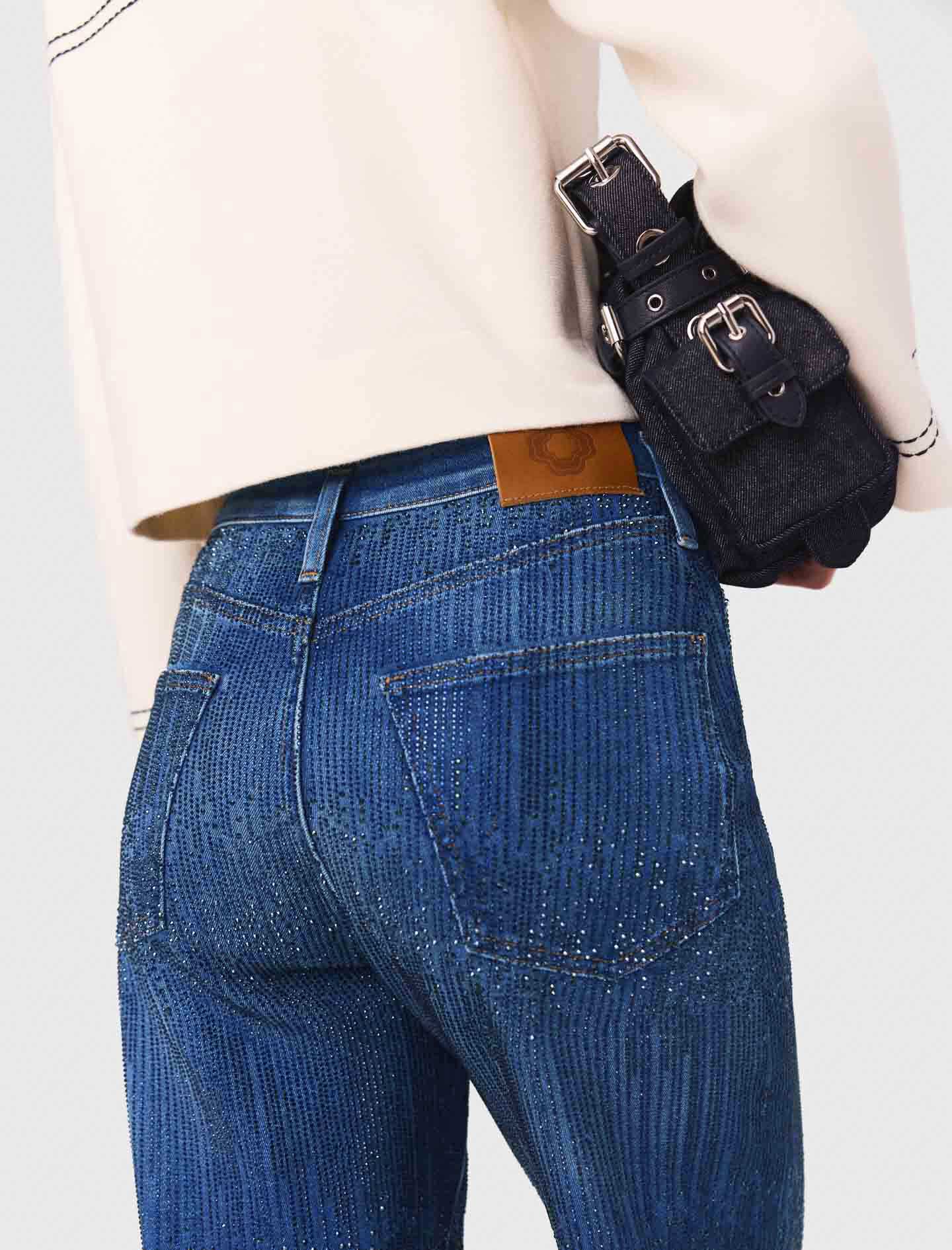 majeページ Rhinestone jeans Blue For Women | Maje