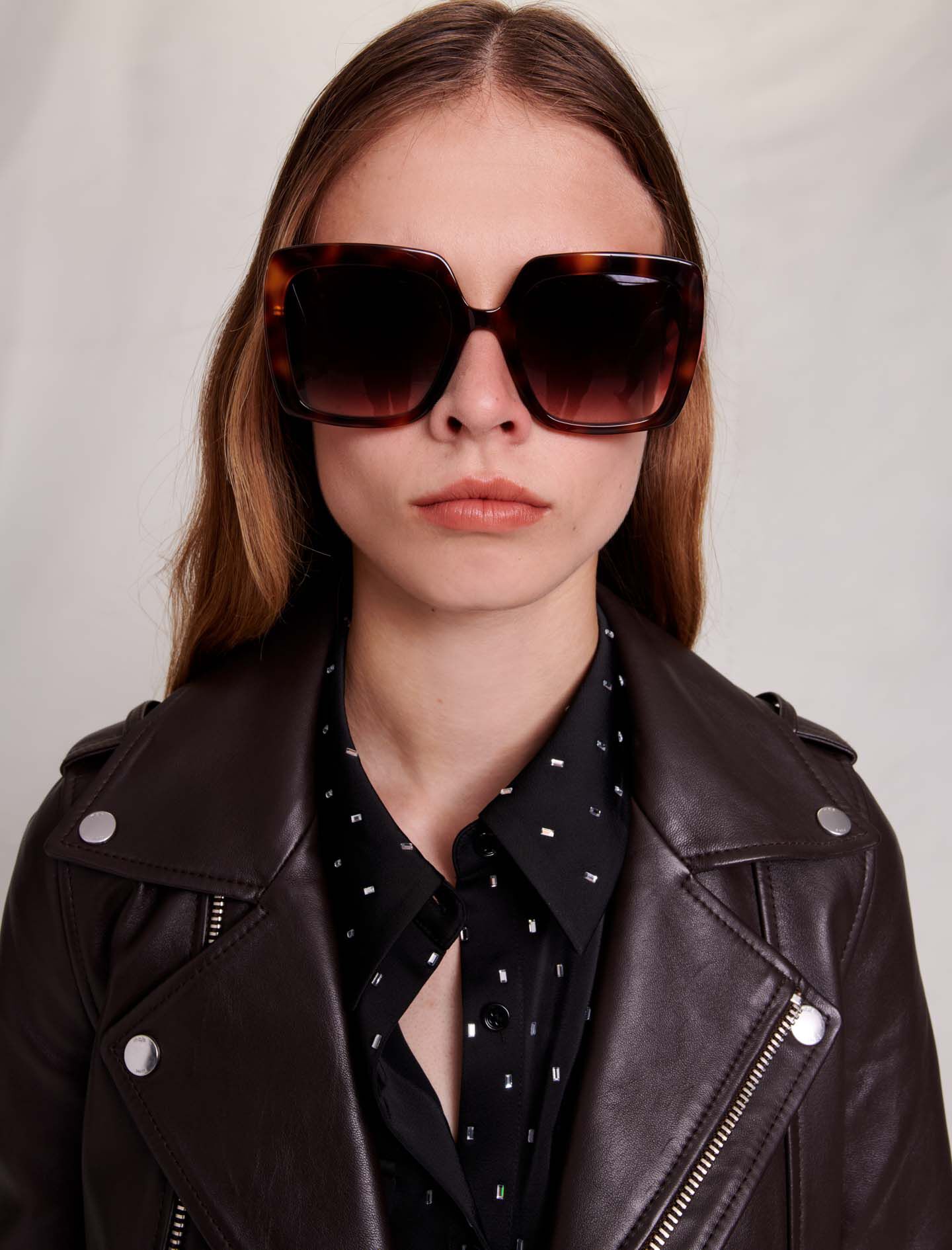 Maje veste en cuir femme sale