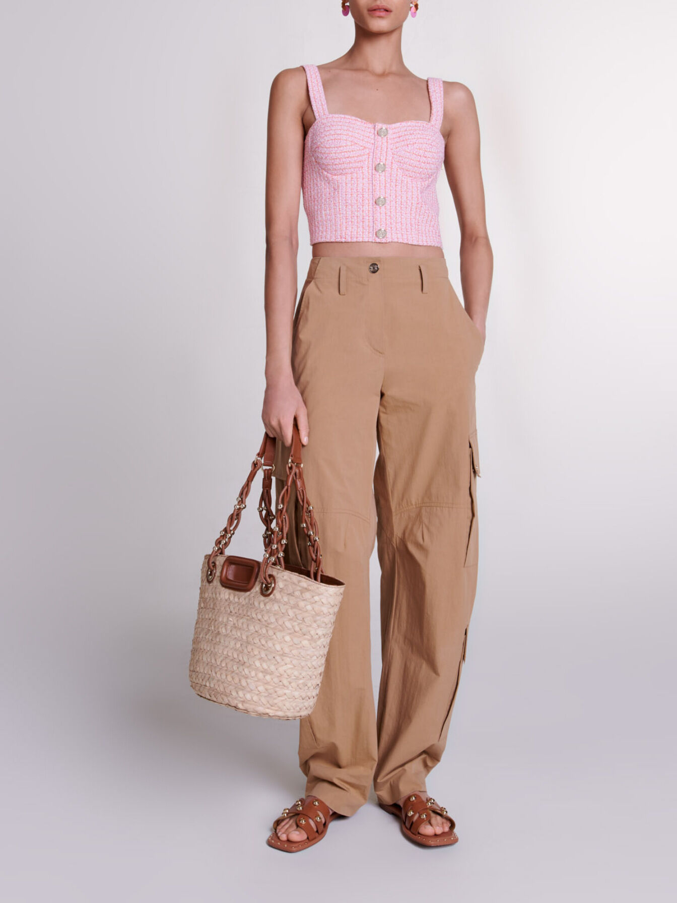Tweed crop top Multicolor For Women | Maje