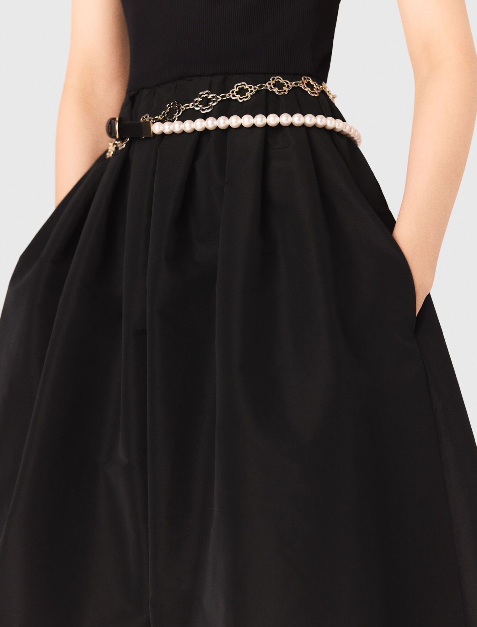 Robe bi-matière en taffetas