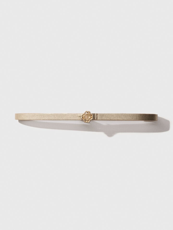 Ceinture fine à boucle Clover