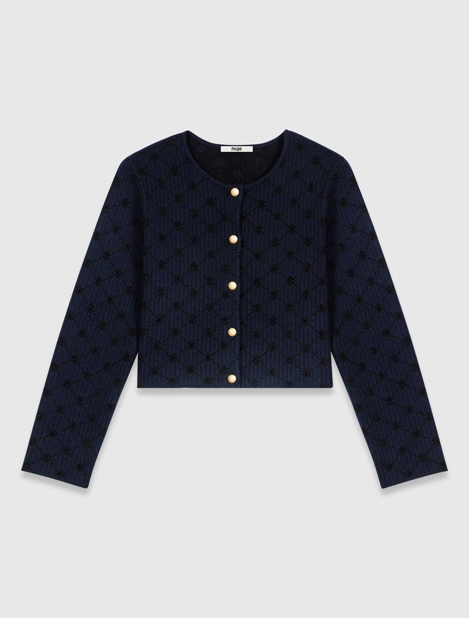 Jacquard cardigan with sequins