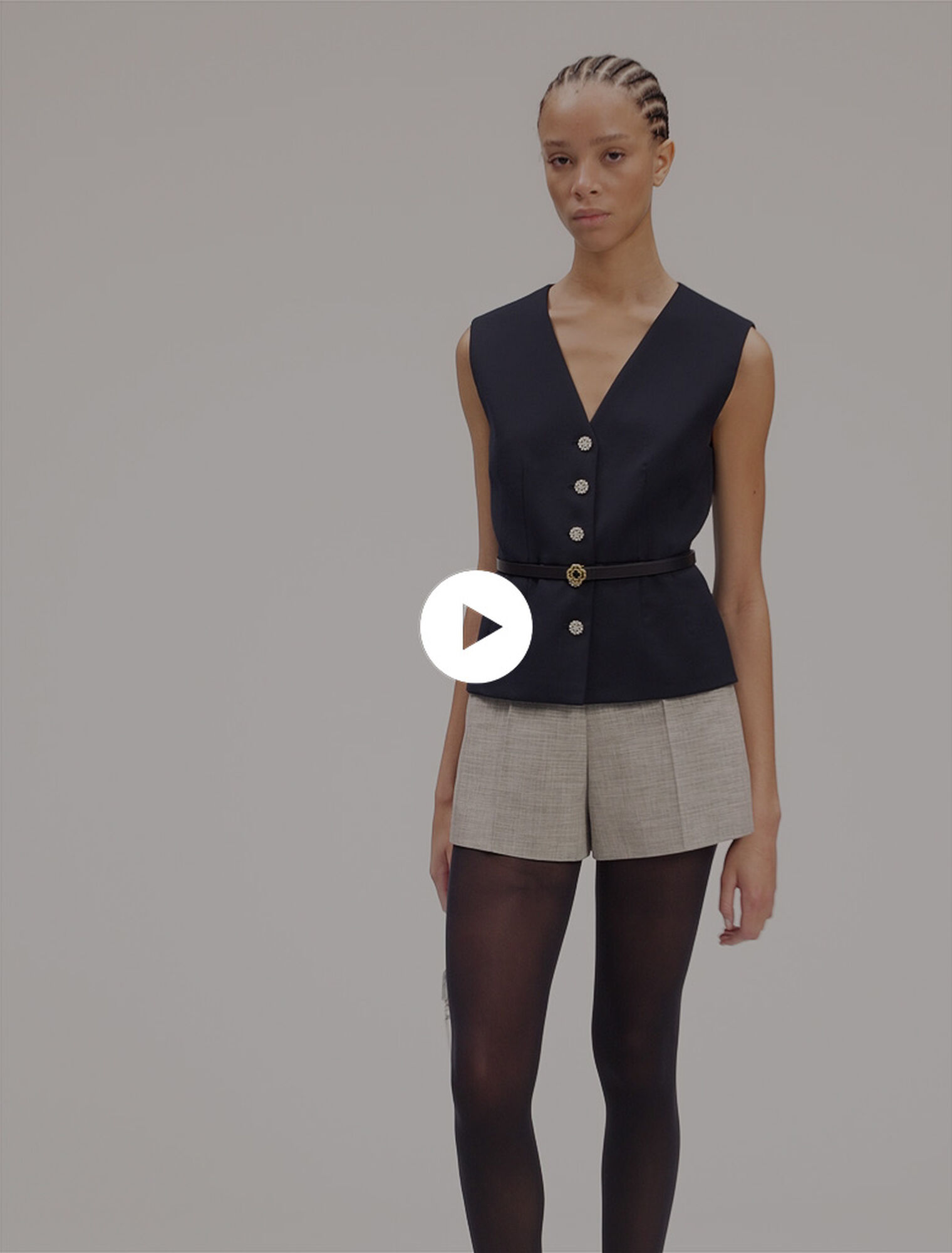 Wool blend sleeveless jacket