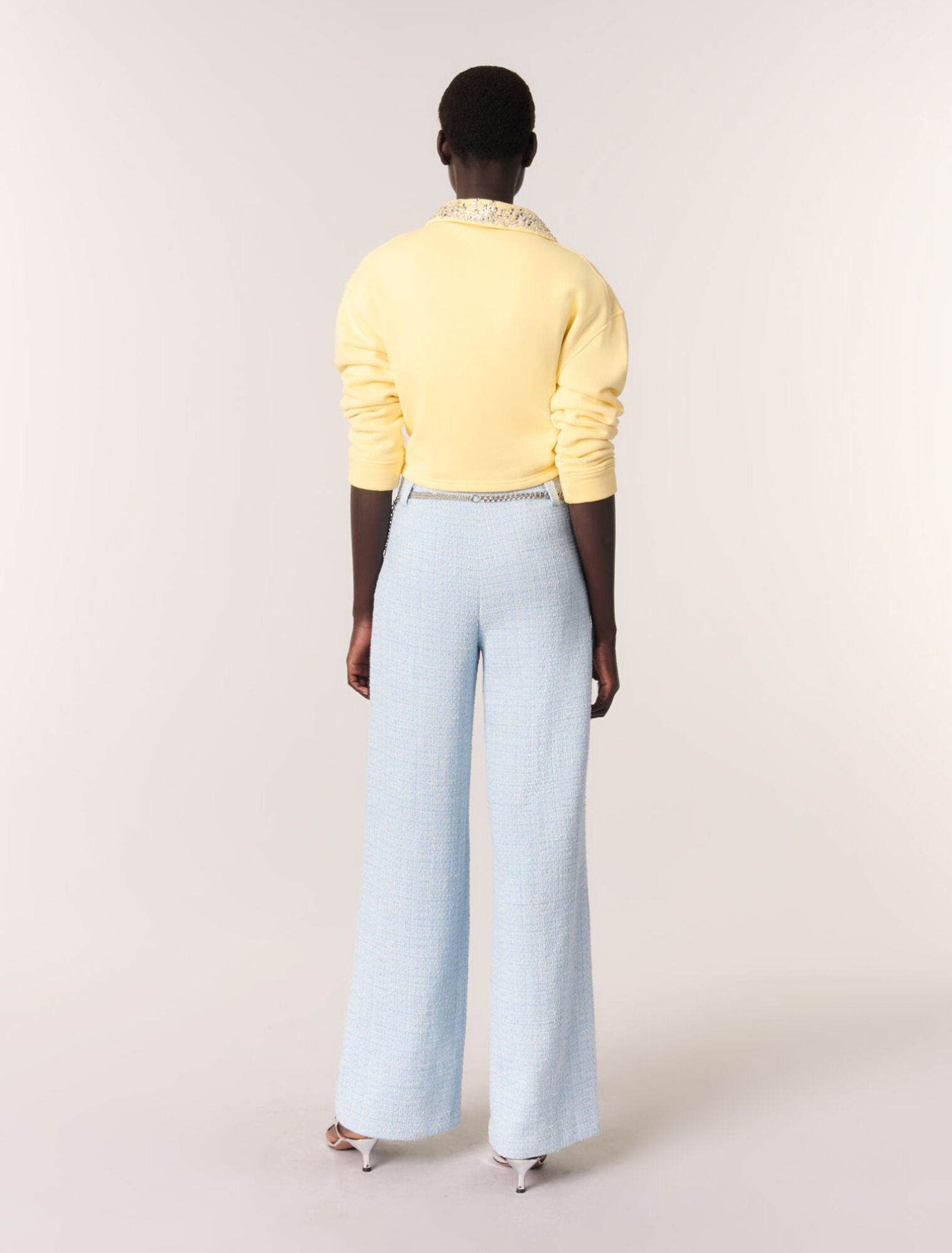 Pantalon en tweed avec ceinture